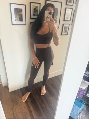 lululemon athletica Black High-Rise Leggings and Crop Sports Bra Set